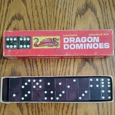 Vintage Dragon Dominoes By Halsam No. 622 Double Six - 28 Piece Complete Set