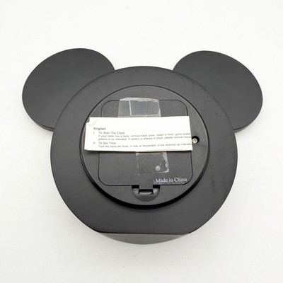 Disney Quartz Mickey Mouse Ears Wood Desk Clock - Black Works | eBay