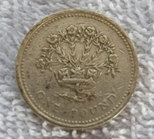 Old Round Pound Coin £1  1986 Flax