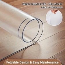 30x48" Foldable Chair Mat for Hardwood Floors, Non-Slip PVC Floor Protector Mat