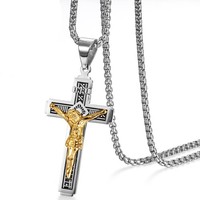 Schmuck Herren Halskette, Katholische Jesus Christus Auf Inri Kreuz Kruzifix ...