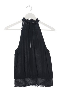 H&M Neckholdertop Damen Top Gr. DE 34 schwarz Casual-Look