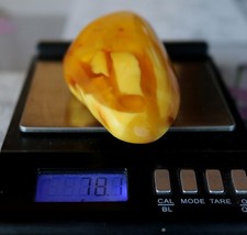 Natural Baltic Amber with Beautiful White Smoke Inclusions 78g.