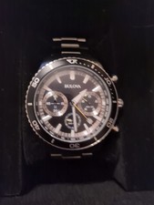 Bulova Marine Star 98B298 Men's Chronograph Watch - Black Dial - Boxed - NEW