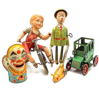 Unique Art Modern Toys J. Chein & Co. Shackman Tin Litho Toys Lot of 5 #X1685