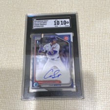 Topps 2024 Bowman Draft Cam Smith Chrome Prospect Autograph Card CPA-CS SGC 10