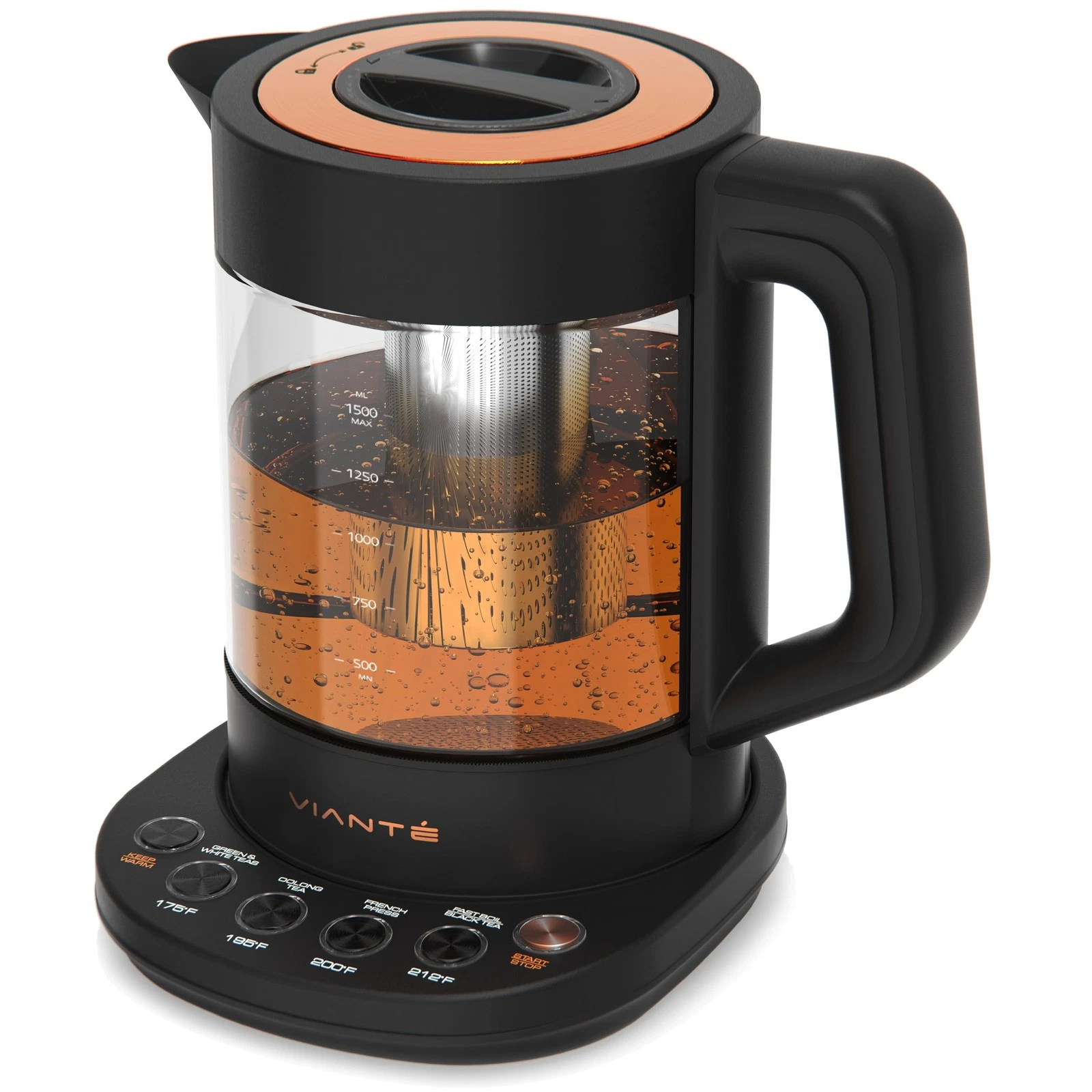 Electric Kettle With Infuser For Loose Leaf. Hot Tea Maker With Temperature C...