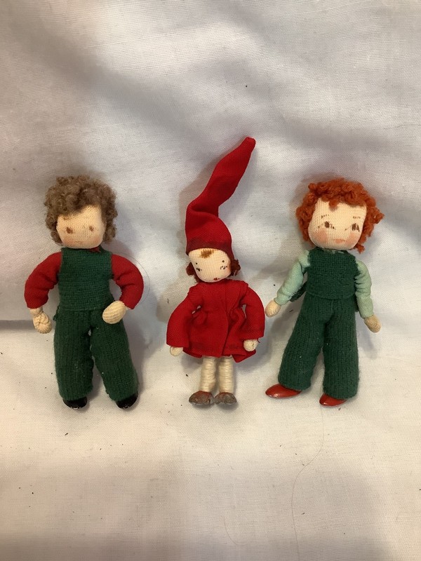 trio of handmade Danish pixies