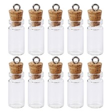 10 Mini Glass Bottles with Cork Lids, 3ml - Spell Jars  Tiny Wishing Clear
