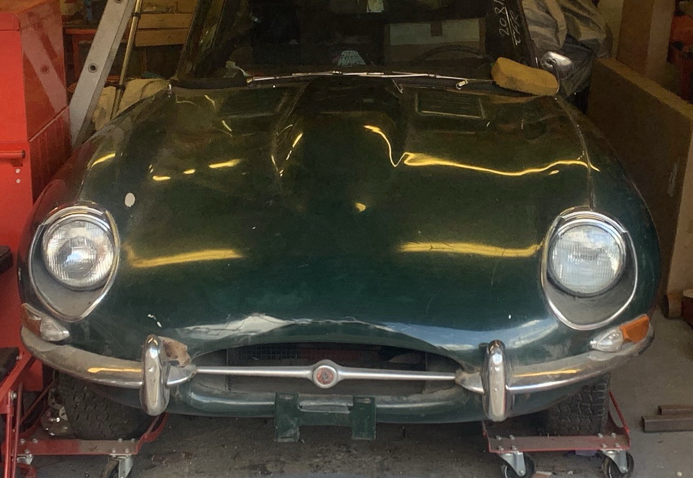 1968 Jaguar E Type 2+2 LHD British Racing Green Series 1 1/2 Car and Parts