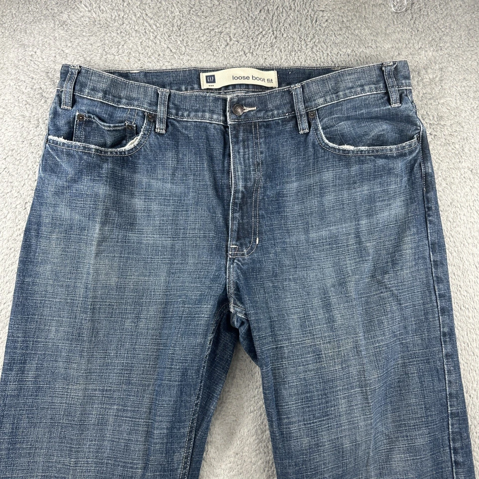 Gap Jeans Mens 40x30* Blue Denim Pants Loose Boot Fit Y2K Baggy Relaxed Wide Leg - Image 3 of 4