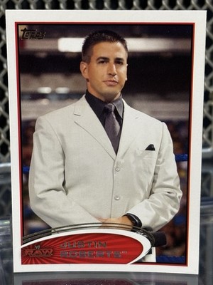 2012 Topps WWE Justin Roberts Wrestling Card #77 AEW RAW Announcer Dapper Yapper