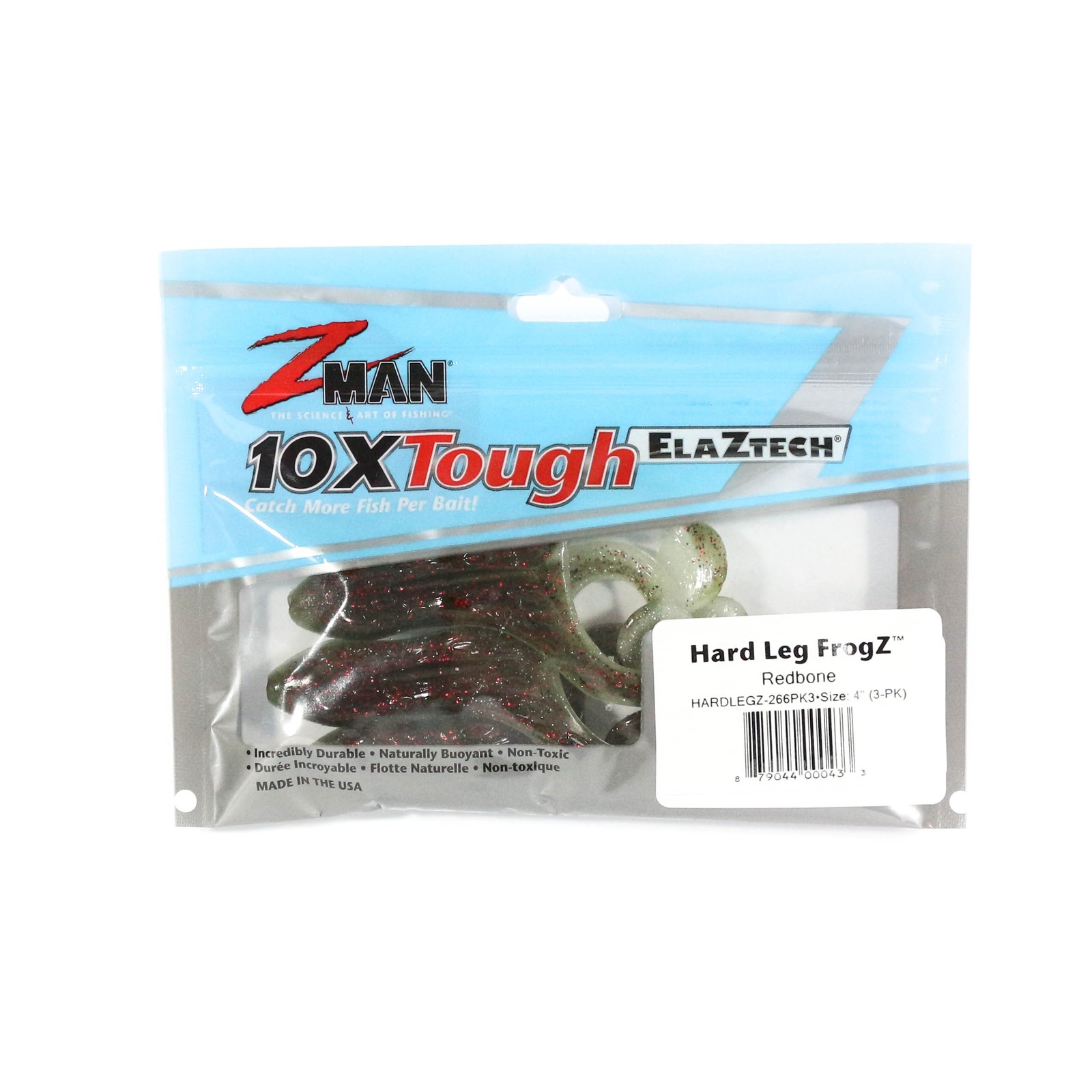 Zman Soft Lure Hard Leg Frogz 4 Inch 3/Pack Redbone Glow (0433)