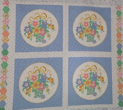 35'' X 45'' Vintage VIP Cranston Flower Basket Panel Vintage Floral Theme