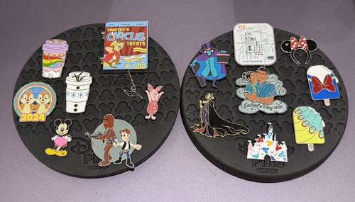 DISNEY SPILLE TRADING LOTTO 15 MISTE orecchie nascoste Topolino Minnie Piglet Castle Traders