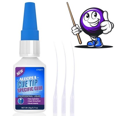 ALECPEA Quick Dry Pool Cue Tip Glue, 20g Glue 20g/1Pack, 