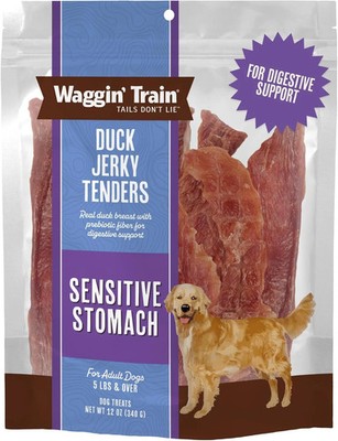 Waggin' Train Duck Jerky Dog Treats for Dogs with Sensitive Stomachs, Made with