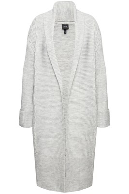 Ulla Popken Damen große Größen Long Strickjacke meliert offene Form
