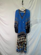 FARM Rio Multicolored Anika Tiles Blue Maxi Dress Size XS  Stains  Discoloration