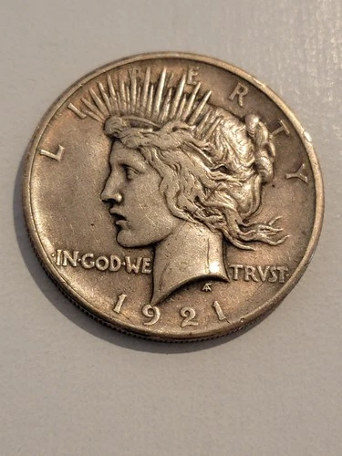 SCARCE DATE 1921 U.S. PEACE SILVER DOLLAR  $1 -  XF  DETAILS  - ESTATE SALE FIND