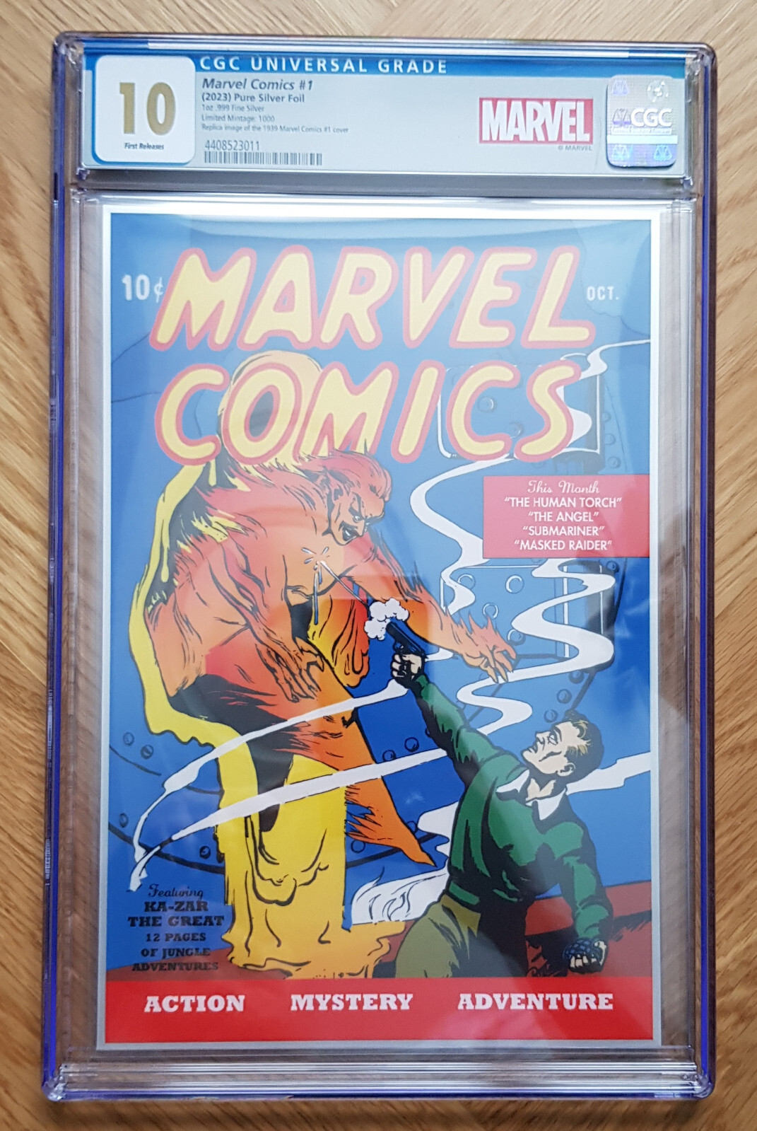 CÓMICS LÁMINA DE PLATA CGC 10 COLECCIÓN DE CÓMICS MARVEL Avengers #1, Spider-Man, Hulk