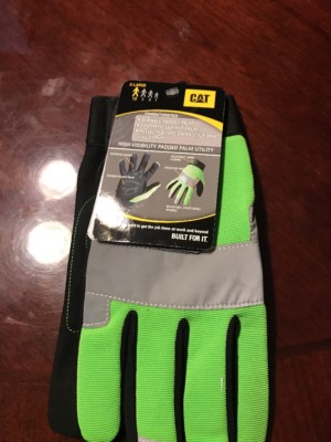 Cat Gloves CAT012214L XL Fluorescent Green Spandex Back Gloves