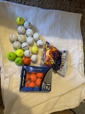 Selection Of Golf Balls (28) Including Bag Of 200 Tees GRADE A/B / NEW
