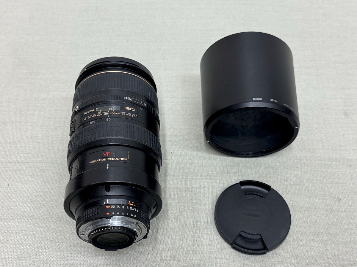 ニコン AF VR 80-400mm f4.5-5.6 Nikon AF NIKKOR VR 80-400mm f4.5-5.6D ED Zoom Lens, Hood & Collar