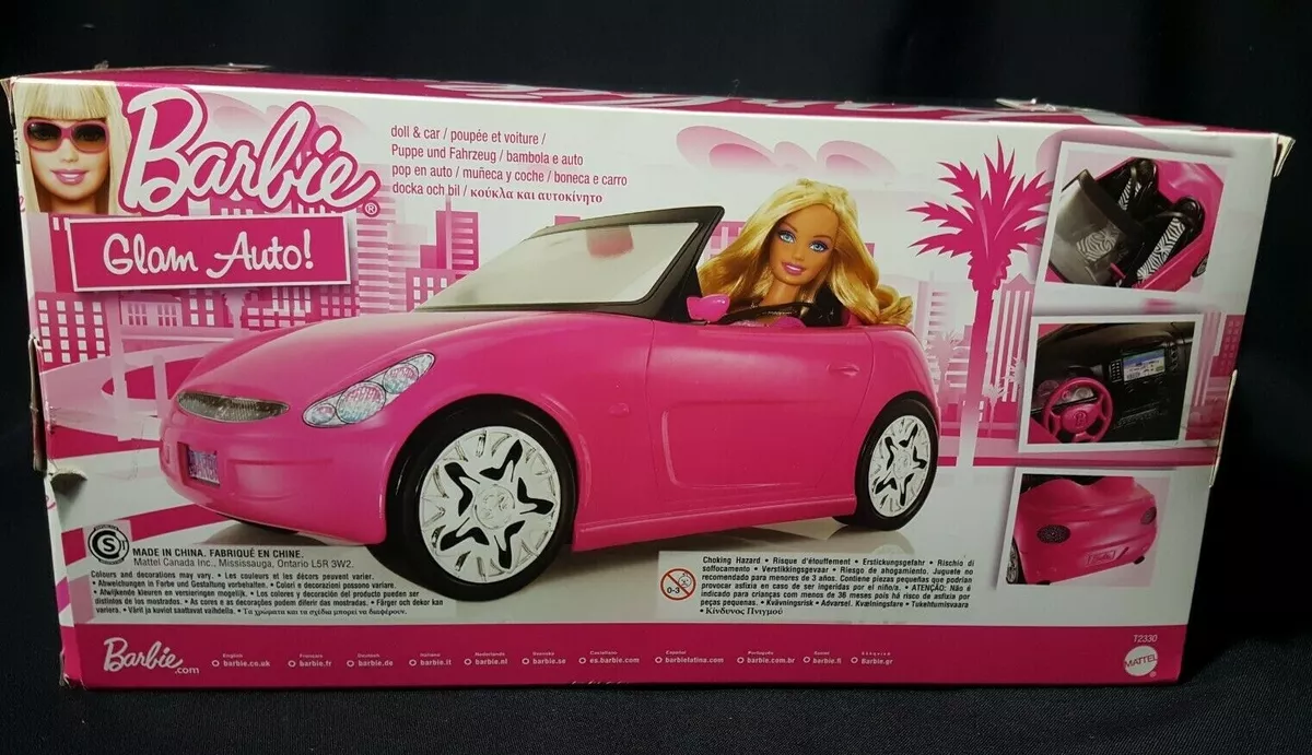 Mattel Barbie Pink Glam Auto Convertible Car & Doll Giftset