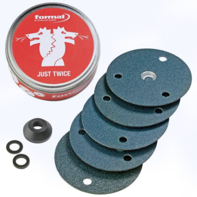FORMAT Schleifscheiben doppelseitig , Promobox 5-tlg D125mm, 1xK40, 2xK60, 2xK80