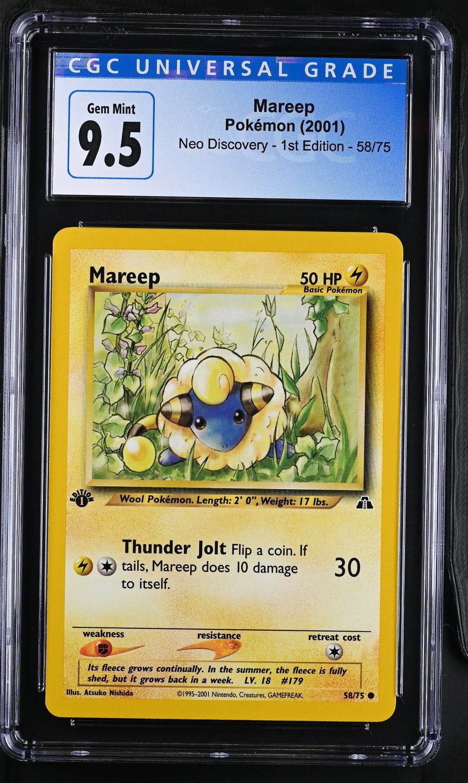 2001 Neo Discovery - 1st Edition #58/75 Mareep CGC 10