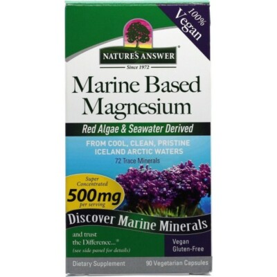 Nature's Answer Magnesiumbasis 500 mg Kräuterextrakt 90 Kapseln 72 Spuren
