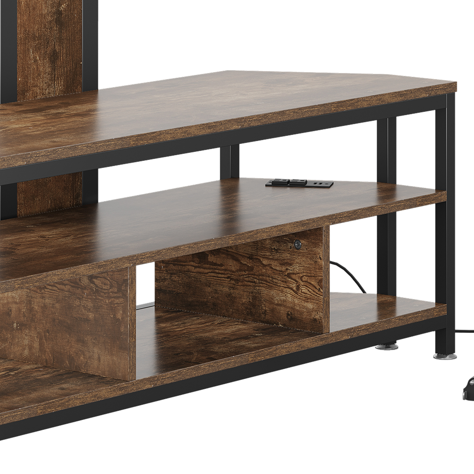 LED TV Stand With Mount & Power Outlets for 70 Inch Rustic Entertainment Center