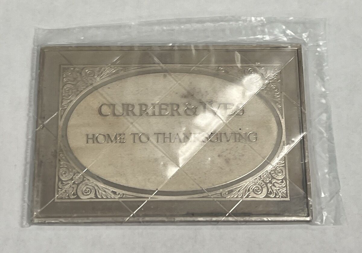 Currier & Ives - HOME TO THANKSGIVING - 2.75 Toz. - .999 Currier & Ives - HOME TO THANKSGIVING - 2.75 Toz. - .999