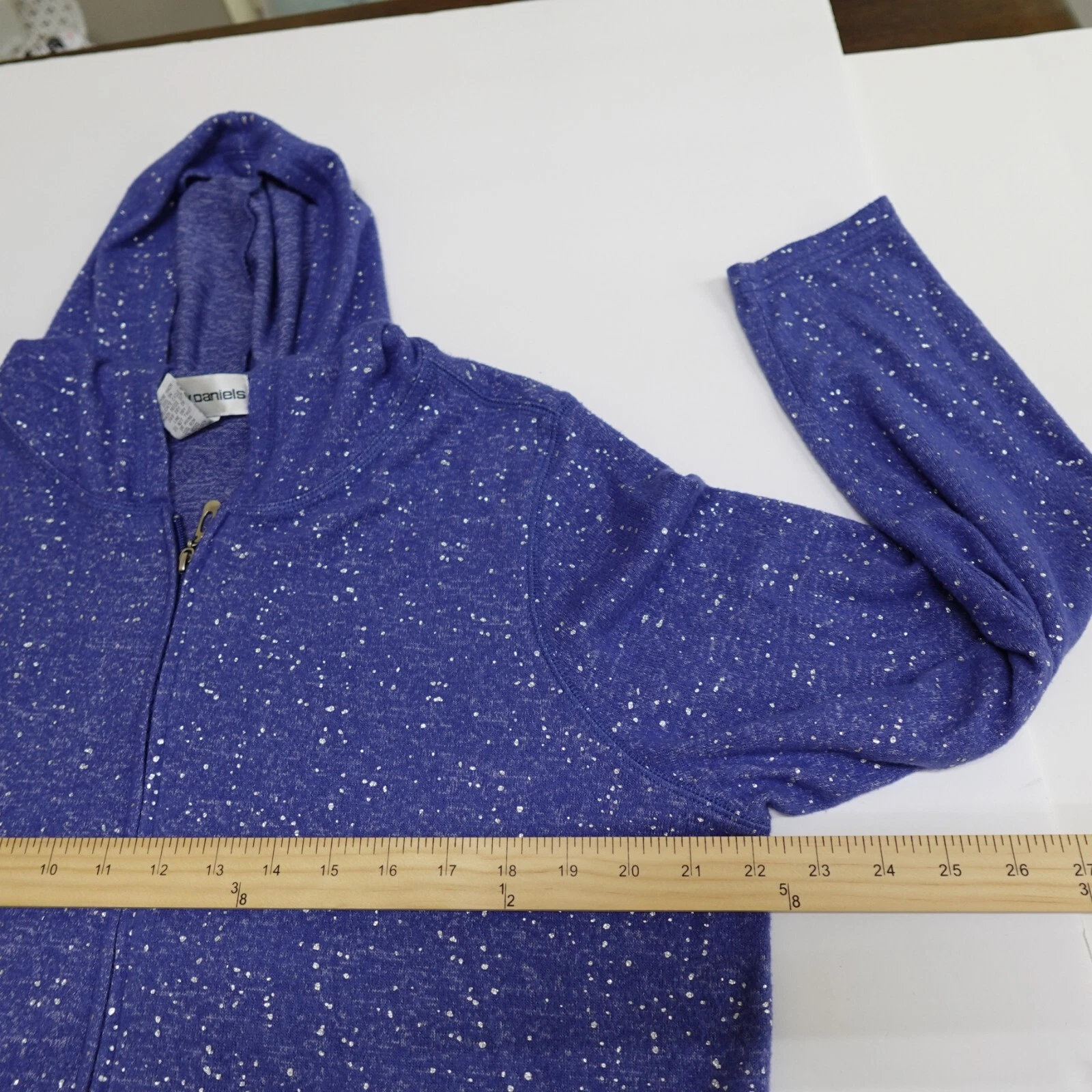 VETEMENTS Cathy Daniels Giacca Donna Grande Zip Felpa con Cappuccio Blu Argento Primavera Pilates Yoga