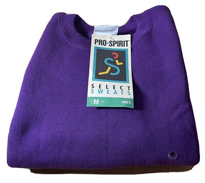 Vintage 90 s Girls Pro-Spirit Pullover Sweatshirt Size M Medium 7/8 New With Tag