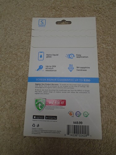 SIMPLE Brand Liquid Glass screen protection kit, Brand New!!!! - Picture 2 of 2