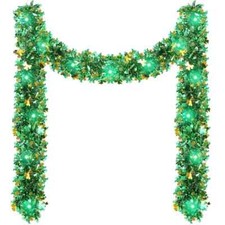 St. Patrick's Day Garland Irish Green Party Decoration LED-Lit Green Clover