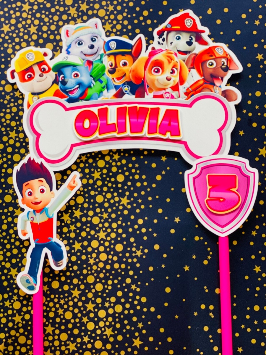 Personalised Paw Patrol Birthday Cake Topper/ Name and Age | eBay personalised-paw-patrol-birthday-cake-topper-name-and-age-ebay