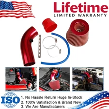 3" Car Cold Air Intake Filter Induction Kit Pipe Aluminum Power Flow Hose System