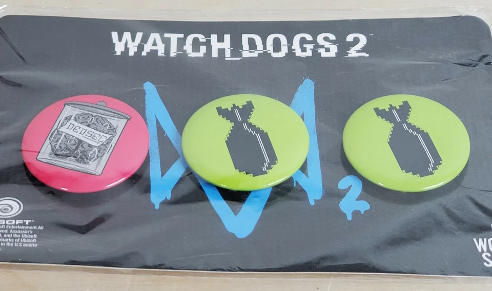 Watch Dogs 2 GameStop Exclusive 3 Pin Set Promo Ubisoft Dedsec 2016 - Image 3 of 4