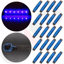 20pcs 3.8" Blue 6LED Side Marker Indicators Light Truck Trailer Boat Clearance