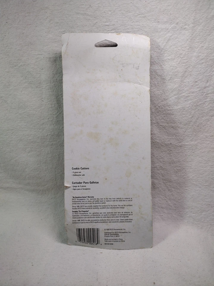 Ekco 1999 3pc Cookie Cutter Set Star Gingerbread Man Heart Vintage Y2K Plastic - Image 3 of 4