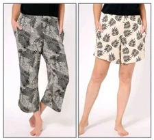 Anybody Lush Jersey Set Of 2 Pajama Bottom Black Leopard Size PL NWOT A598313