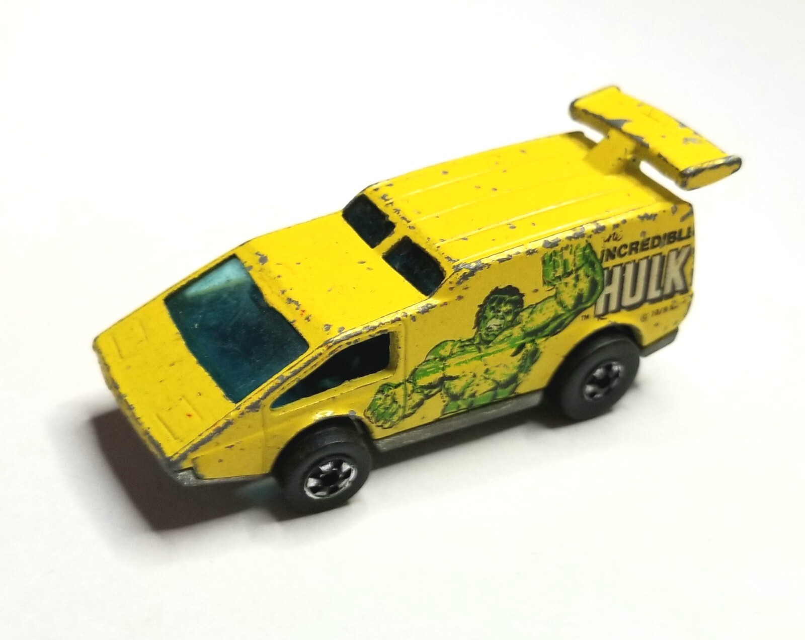 Vintage Hot Wheels Spoiler Sport The Incredible Hulk Marvel Van Yellow Blackwall