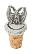 Vampire Bat Pewter Bottle Stopper - Handmade English Pewter