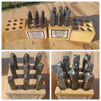 Vintage NOS SEARS Machine Cut Steel Number Punch Figures 1/4  37914 & 1/8'' 37912