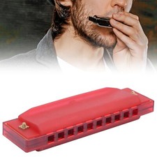 Harmonica Plastic Translucent 10 Hole with Storage Box for Kids Musical