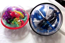 Set of 2 Brain Teaser 3D Maze Ball Toy Game Puzzles  7" & 8"