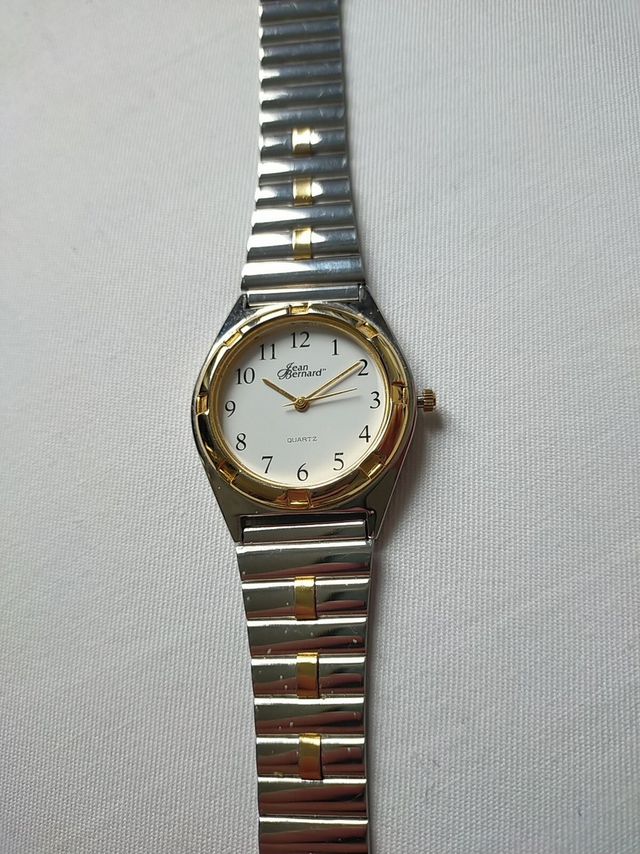 Montre Michel Herbelin Art Déco quartz bicolore blanc bracelet acier